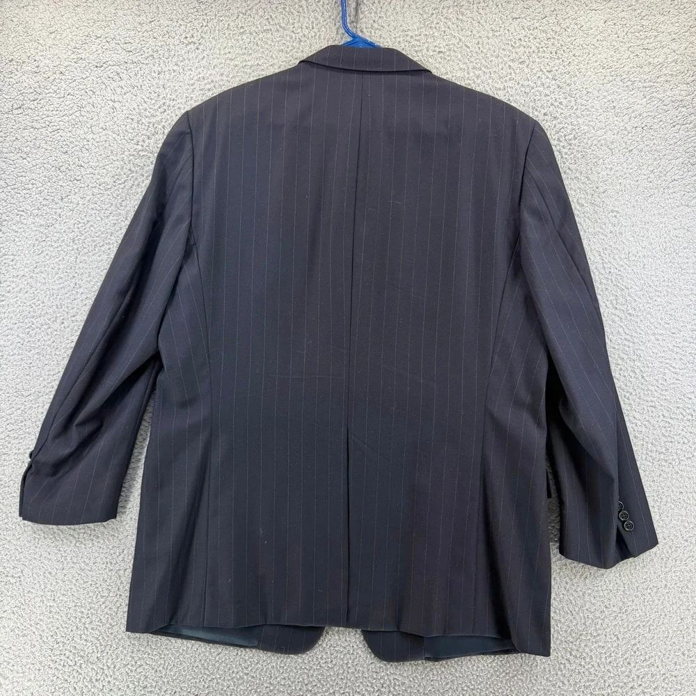 Hickey Freeman Loro Piana Tasmanian Super 120s‎ Navy Pinstripe Suit Men 42R READ